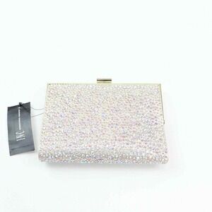 INC Loryy Embellished Sparkle Clutch Iridescent